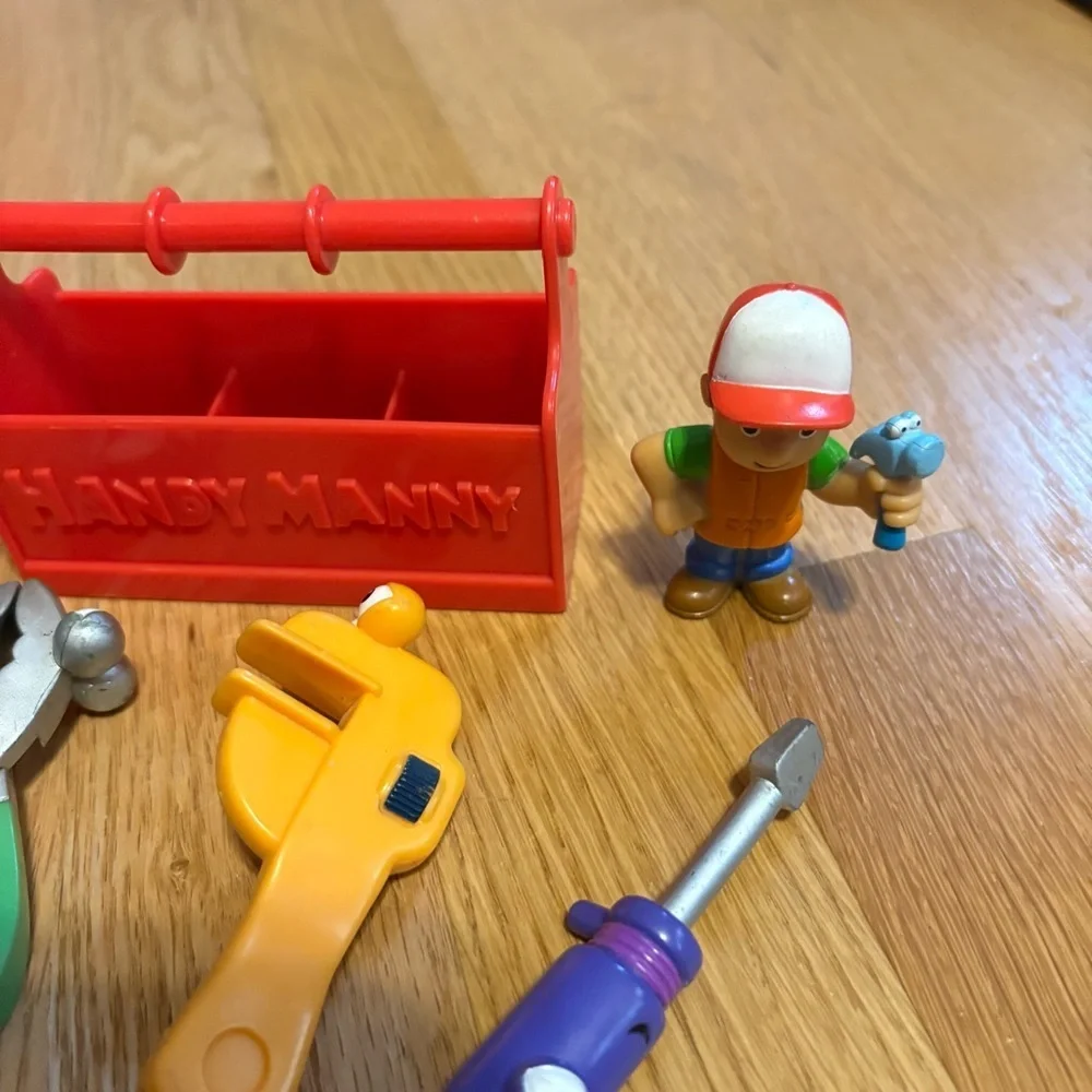 Vintage Handy Manny Red Tool Kit Kids Toy Screwdriver Wrench